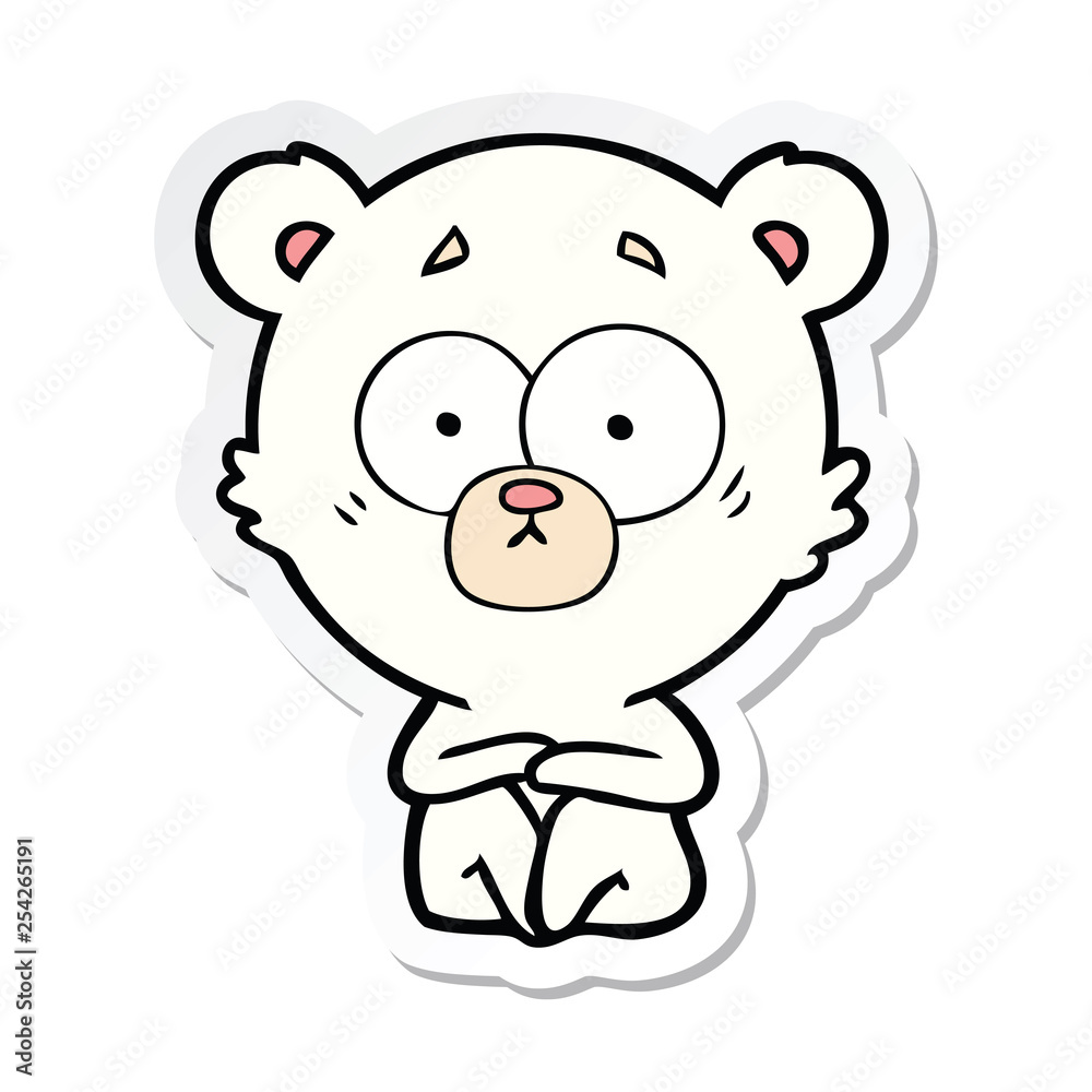 sticker of a surprised polar bear cartoon sticker of a surprised polar bear cartoon