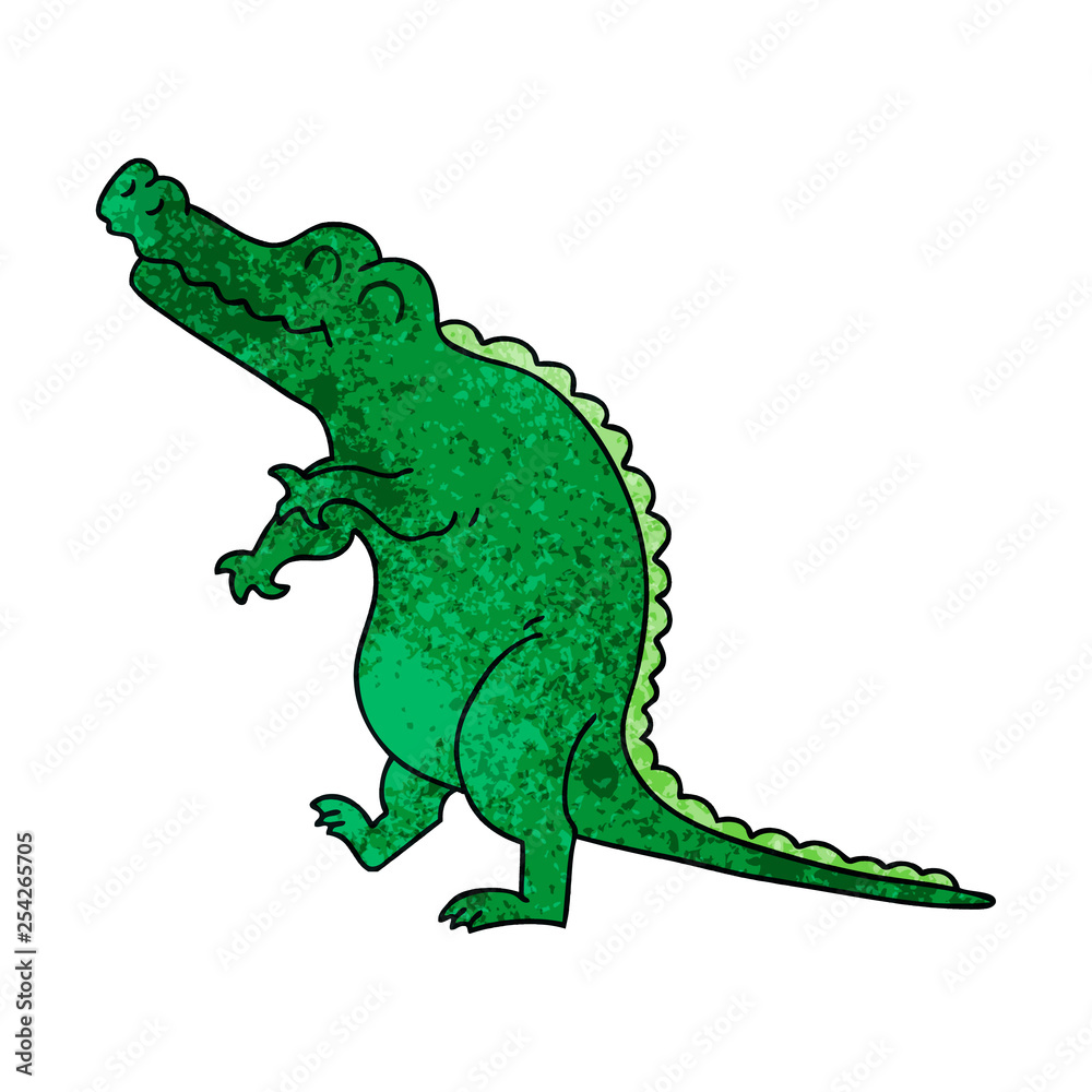 Obraz premium quirky hand drawn cartoon crocodile
