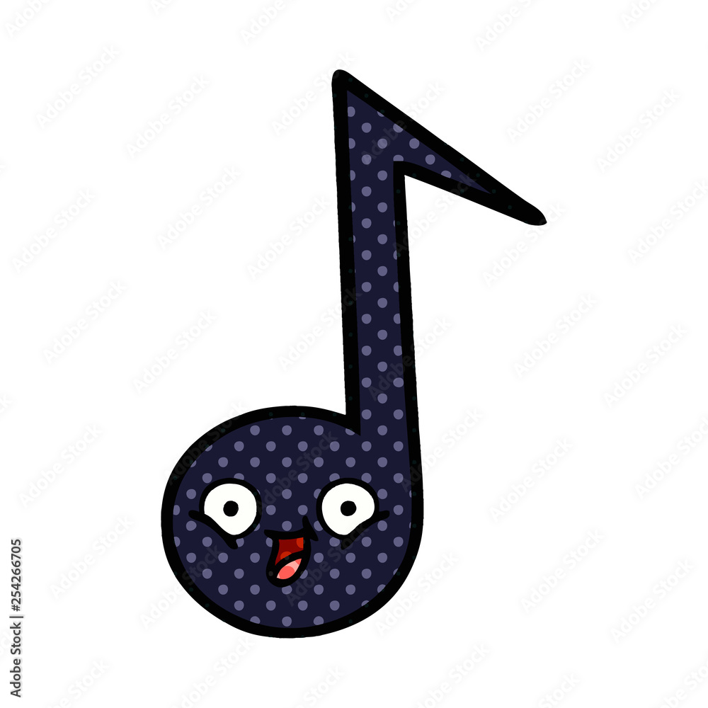 comic book style cartoon musical note comic book style cartoon musical note