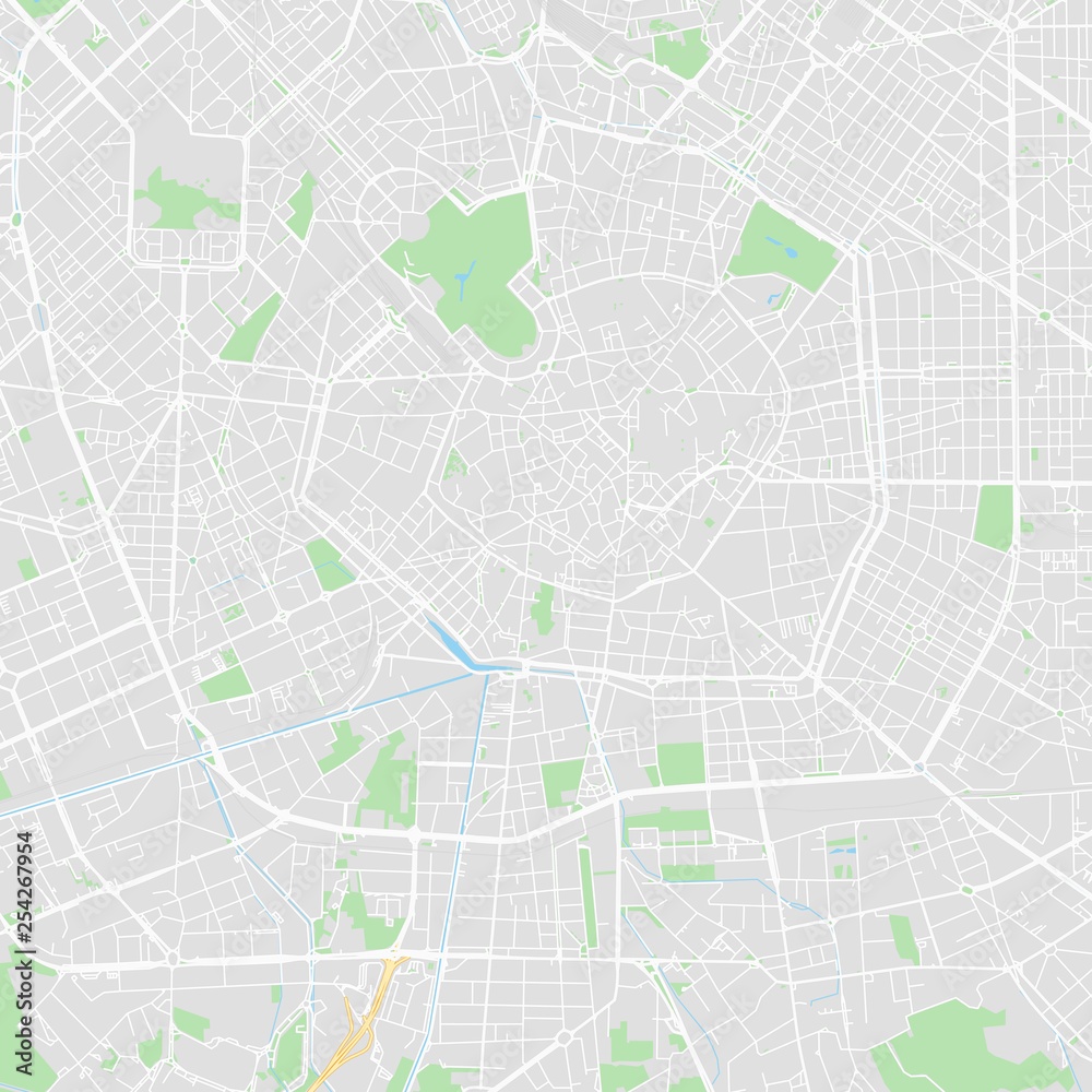 Naklejka premium Mapa wektorowa centrum Mediolanu, Włochy