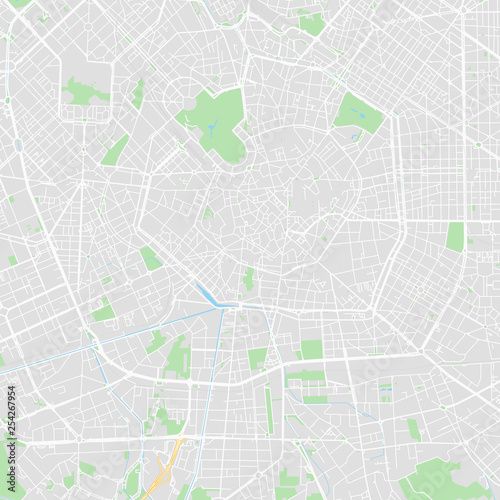 Downtown vector map of Milan, Italy