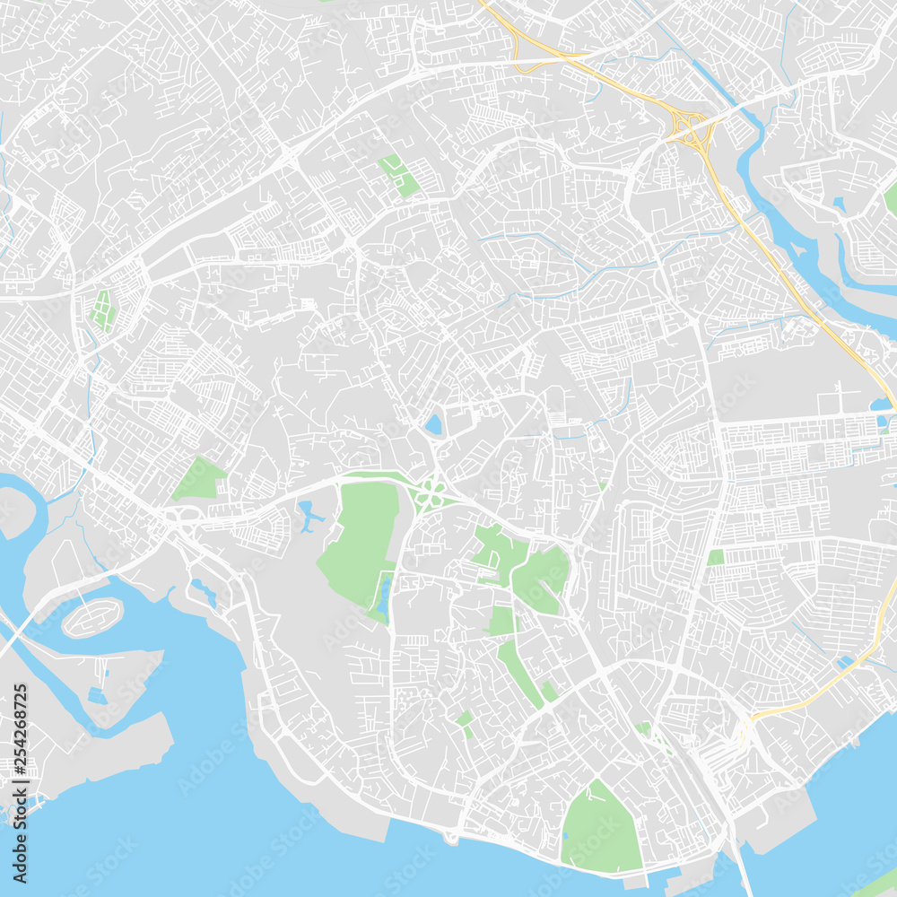 Downtown vector map of Johor Bahru, Malaysia
