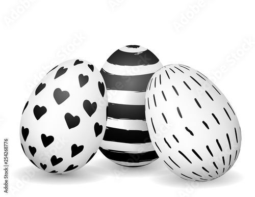 Easter eggs isolated on whi...