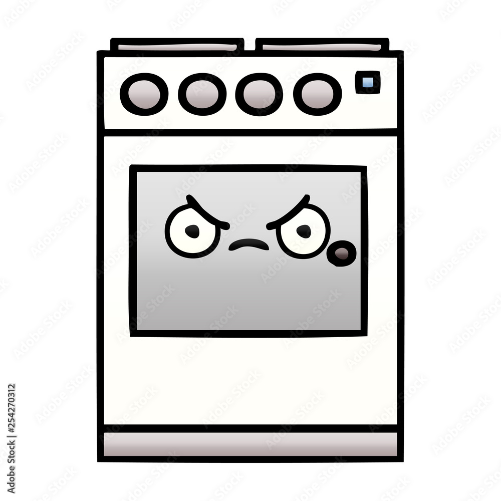 gradient shaded cartoon kitchen oven gradient shaded cartoon kitchen oven