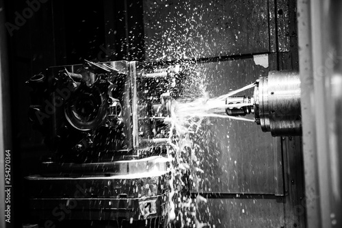 Close up of CNC machine at work