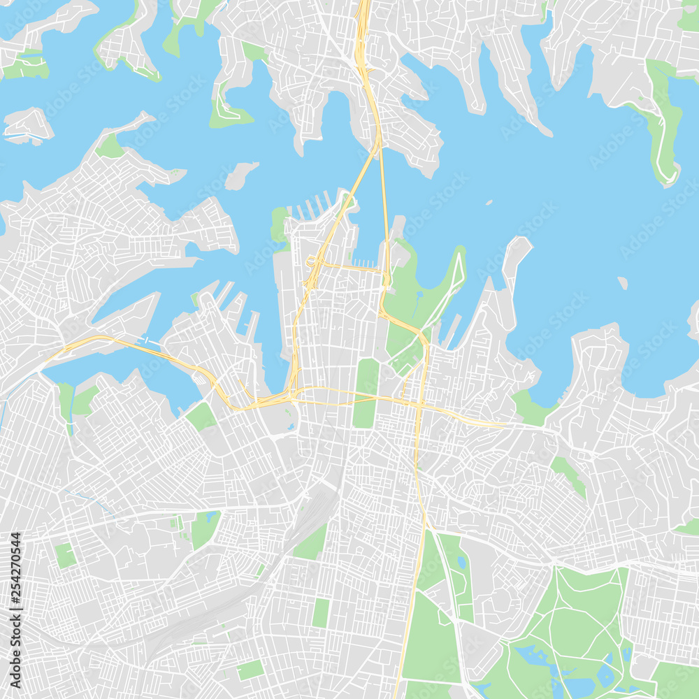 Fototapeta premium Downtown vector map of Sydney, Australia