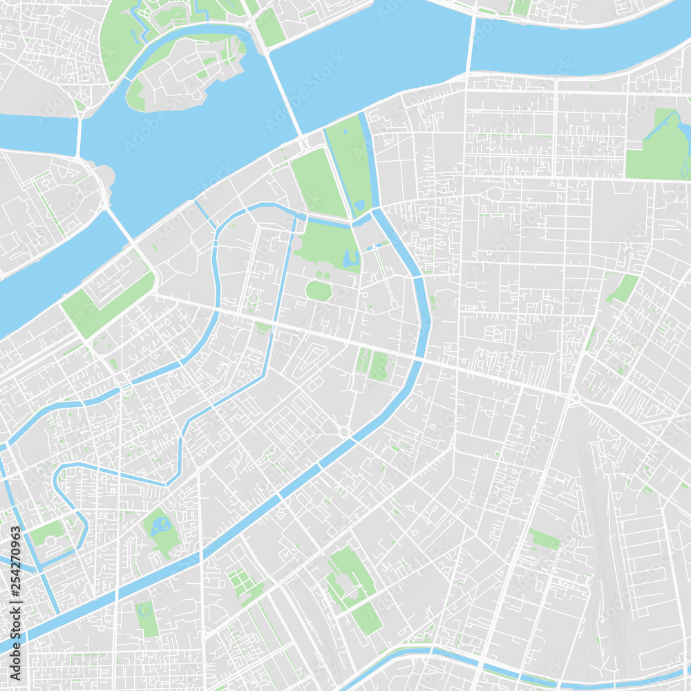 Downtown vector map of St. Petersburg, Russia