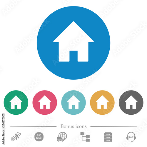 Home flat round icons