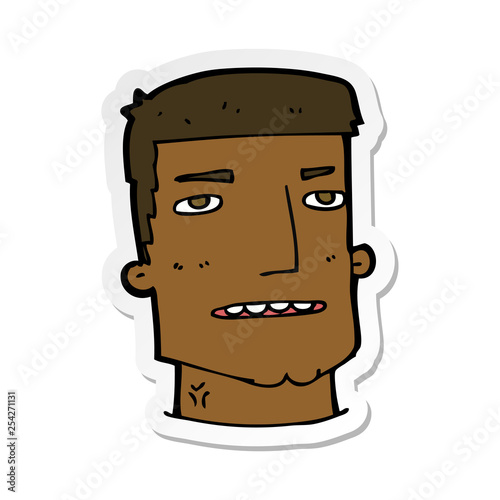 sticker of a cartoon male head