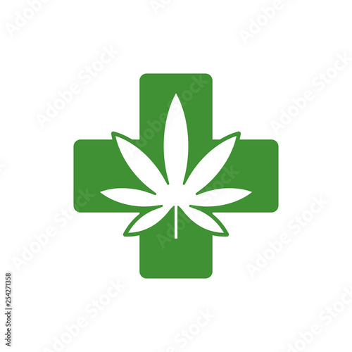 Medical cannabis logo. Vector illustration. Isolated.