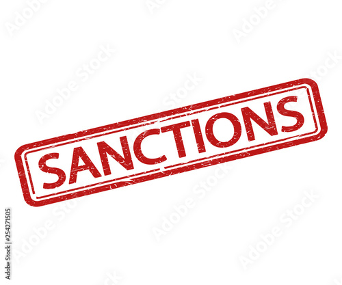 Sanctions stamp. Vector illustration. Isolated.