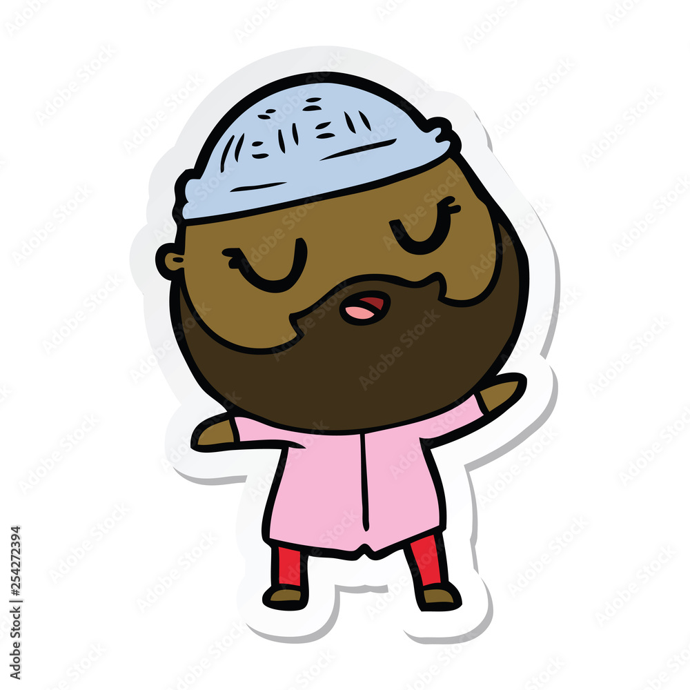 sticker of a cartoon man with beard sticker of a cartoon man with beard