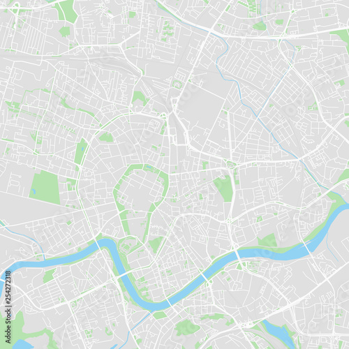 Downtown vector map of Krakow, Poland