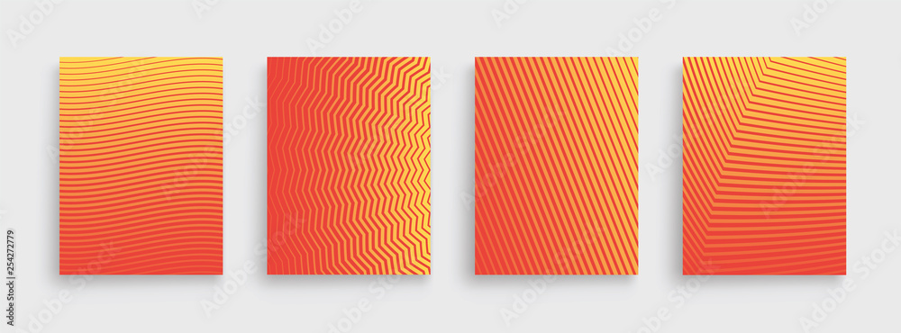 Minimal set covers design. Halftone gradients. Future Poster template EPS 10 - stock vector.