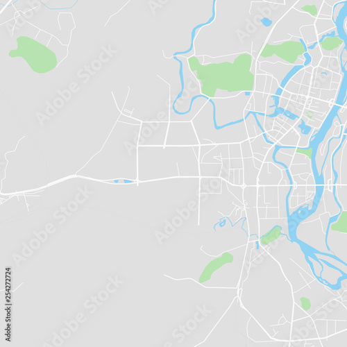 Downtown vector map of Guilin, China