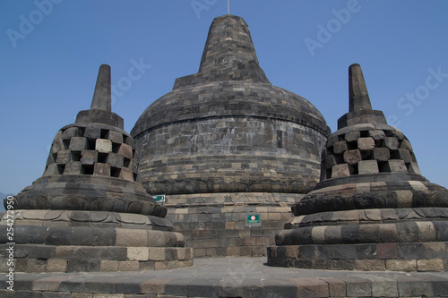 The 9th-century Mahayana Buddhist temple Borobudur, Magelang Regency, near Yogyakarta, Java Island, Indonesia. 