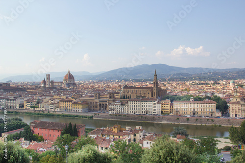 Beautiful view of Santa Maria del Fiore and Giotto's Belltower in Florence, Italy © marinadatsenko