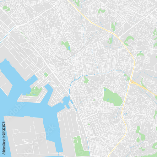 Downtown vector map of Chiba, Japan