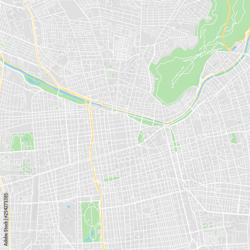 Downtown vector map of Santiago, Chile
