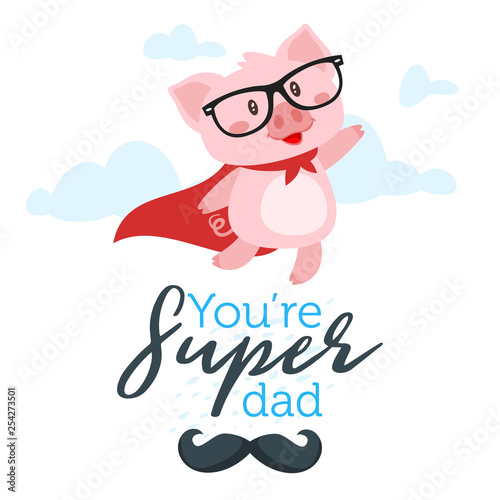 Obraz na plátne Father day greeting card template