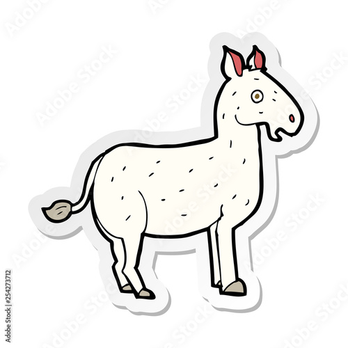 sticker of a cartoon mule © lineartestpilot