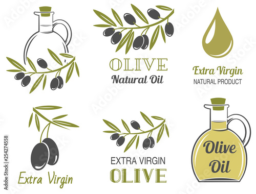 Vector set of olive oil  labels