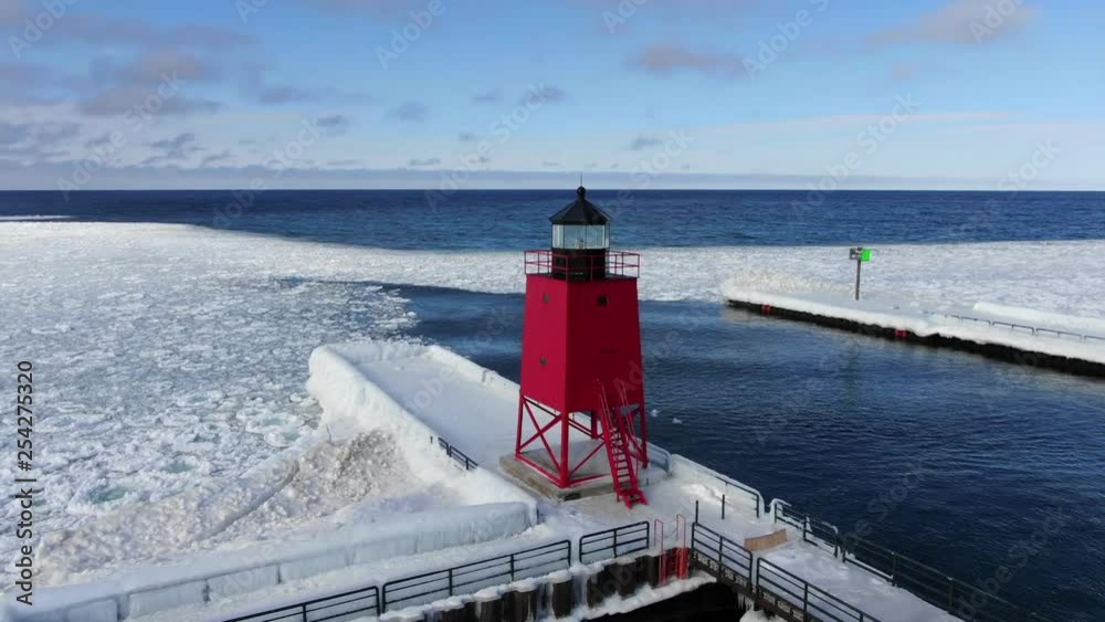 Lighthouse looking over Lake Michigan.