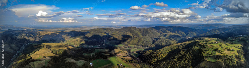 Landscape panorama from drone