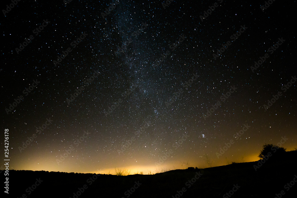 Fototapeta premium Long exposure of tent camp