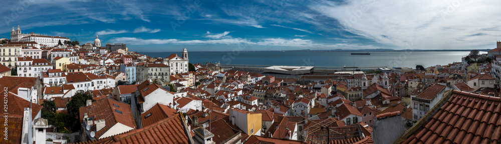 Lisbon panoramic view, the old town Alfama, Portugal