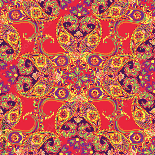 Flourish orient pattern. Floral seamless background