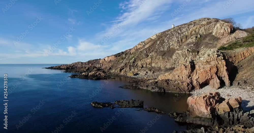 Drone footage: Coast landscape at sunset - Kullaberg, Sweden
