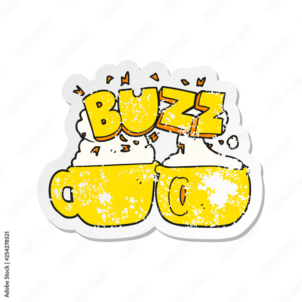Fototapeta premium retro distressed sticker of a cartoon coffee cups
