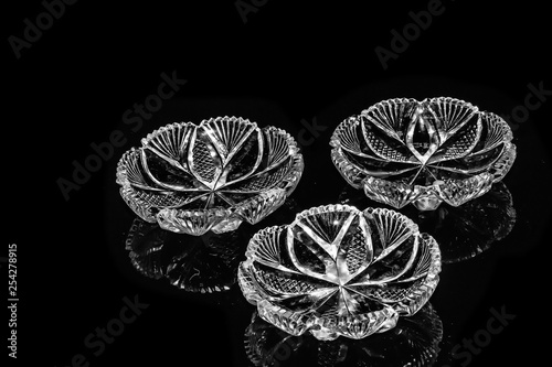 Canvas Print Three Crystal Salt Dishes