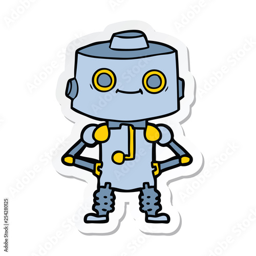 sticker of a cartoon robot