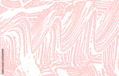 Grunge texture. Distress pink rough trace. Favorab