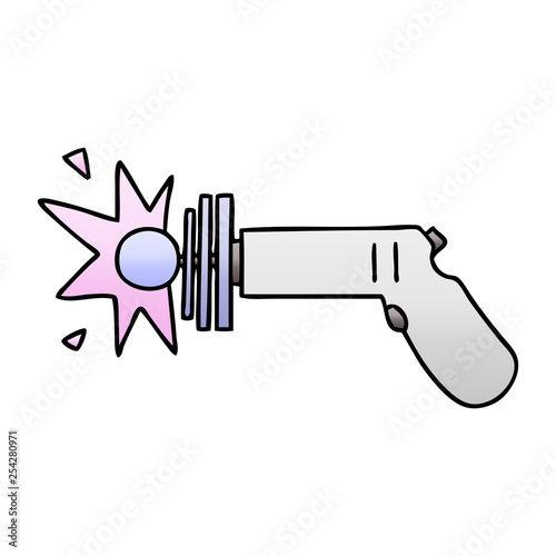 quirky gradient shaded cartoon ray gun