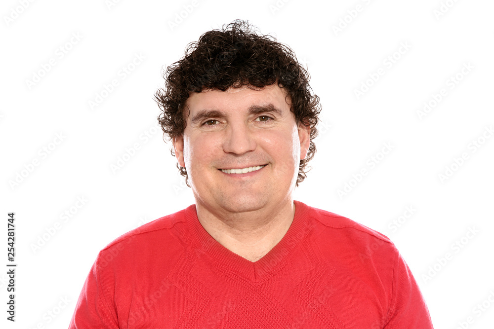 Portrait of handsome mature man posing on white background Portrait of handsome mature man posing on white background