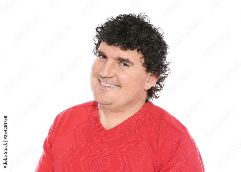 Portrait of handsome mature man posing on white background Portrait of handsome mature man posing on white background