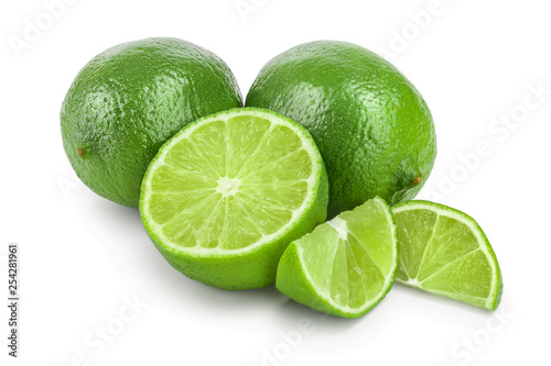 lime with half isolated on white background