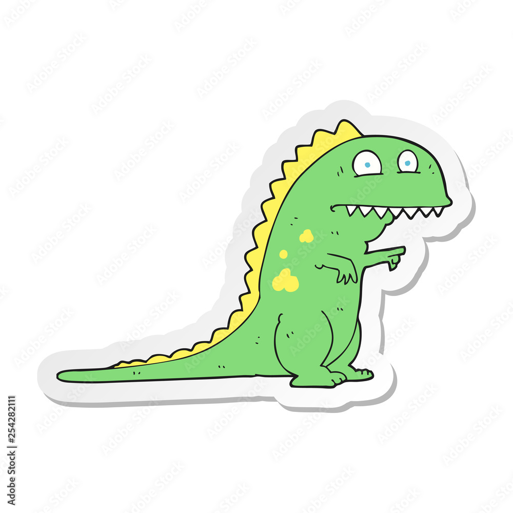 Naklejka premium sticker of a cartoon dinosaur