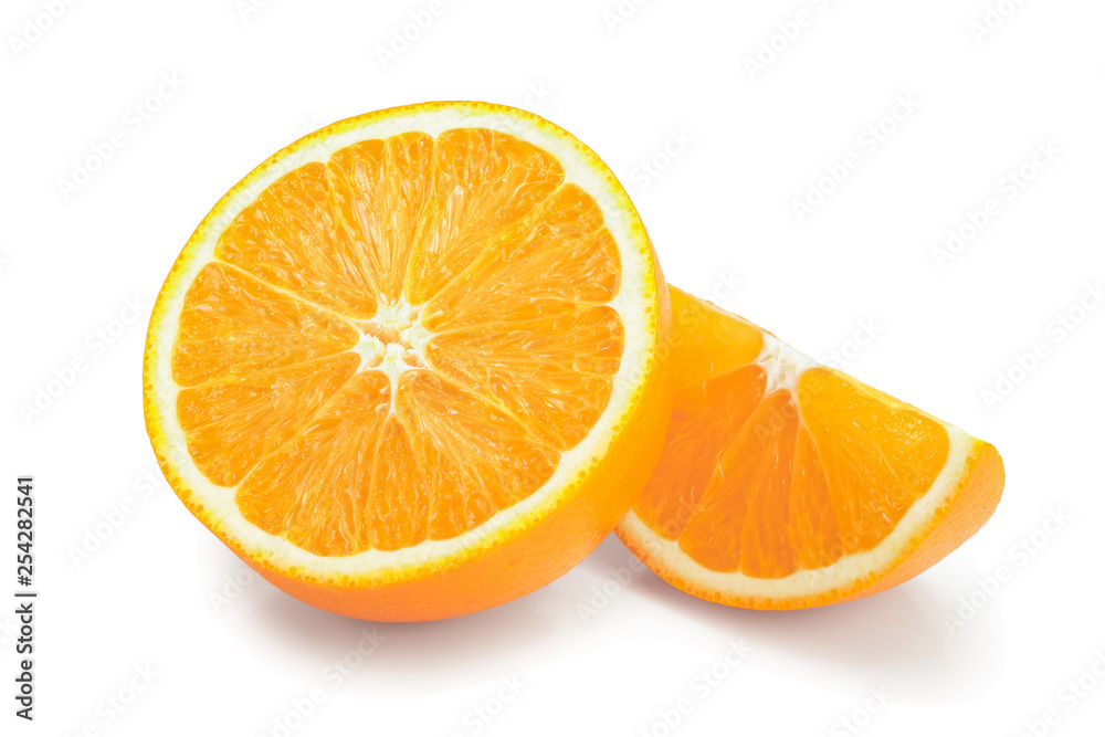 orange fruit slice isolated on white background orange fruit slice isolated on white background