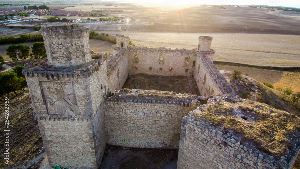 Spanish castle of Barcience. Toledo. Spain. Drone Photo Spanish castle of Barcience. Toledo. Spain. Drone Photo