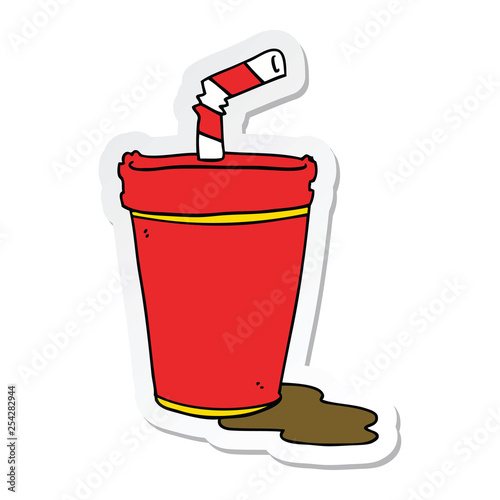 sticker of a cartoon soda cup
