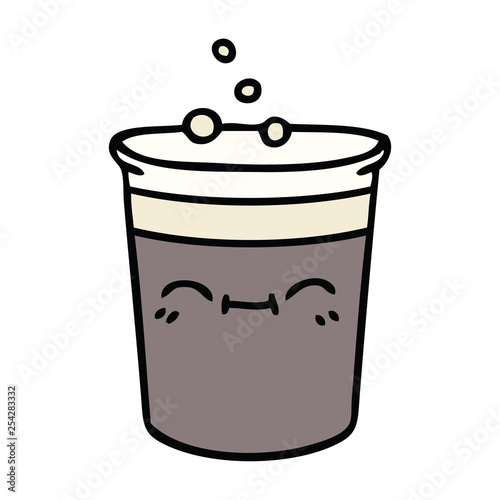 quirky hand drawn cartoon glass of stout