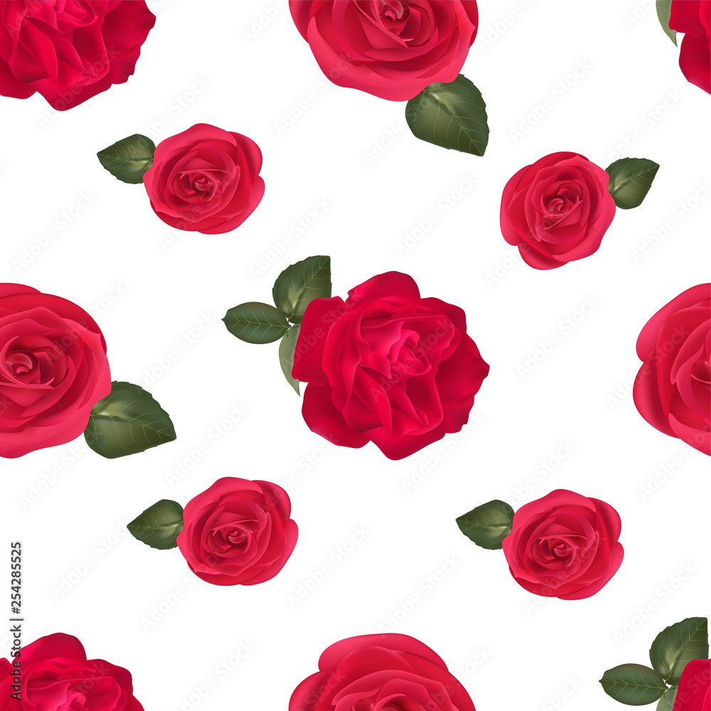 Floral seamless pattern with rose - vector