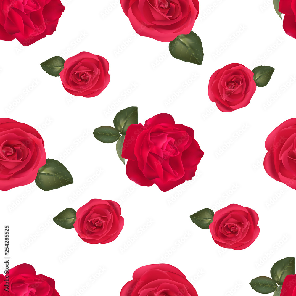 Fototapeta premium Floral seamless pattern with rose - vector