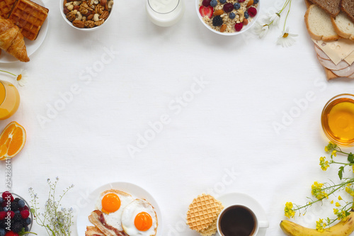 Healthy breakfast background