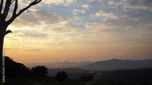 A span of a landscape in the early morning. photo