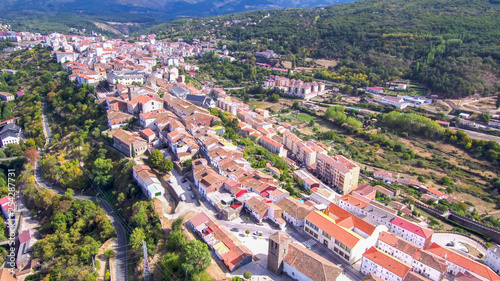 Salamanca. Aerial view in village of Bejar. Spain. Drone Photo © VEOy.com
